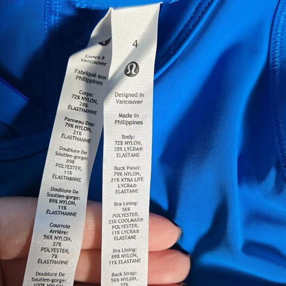 NWT Lululemon Mesh-Back Training Cropped Tank Top - 4 Poolside Blue - Picture 7 of 8